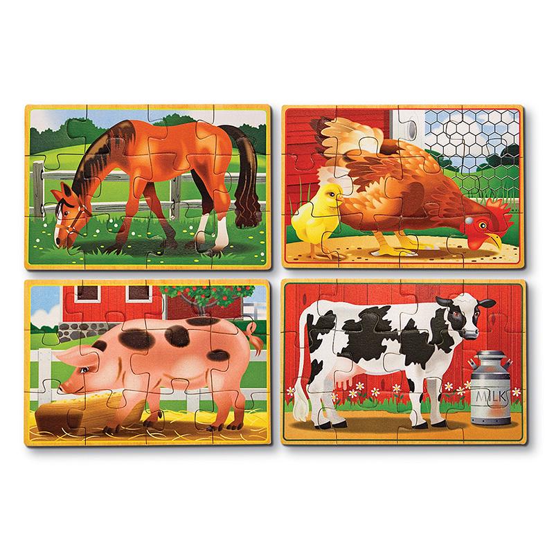 Farm Animals Jigsaw Puzzles in a Box - Happki