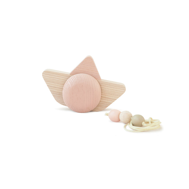 Babai_Pull-go Wooden Ship_Pink