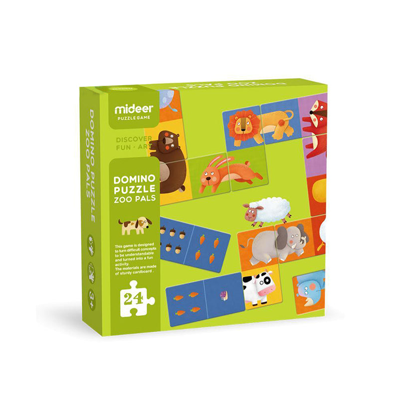 Mideer Domino Puzzle Zoo Pals Matching Game and Domino Set